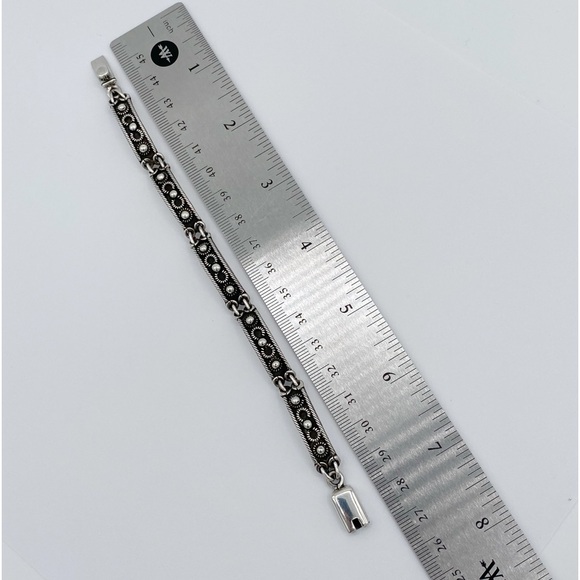 Vintage Sterling Silver 925 Mexico Link Bracelet - Picture 8 of 10